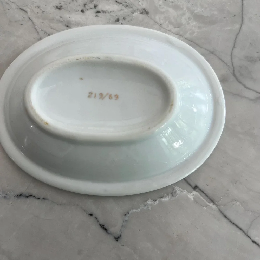 Vintage Lefton China Greek key gold soap‎ dish